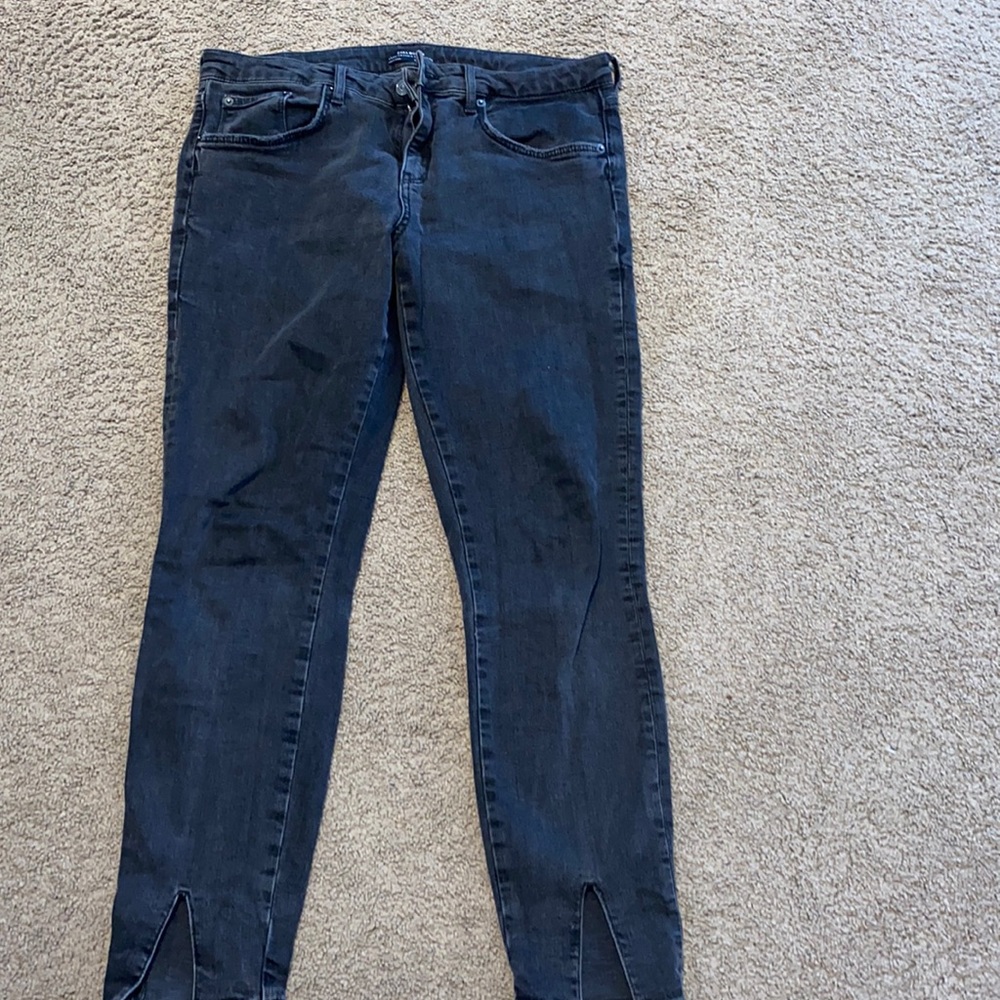 Zara stretch pant with open slits on ankles